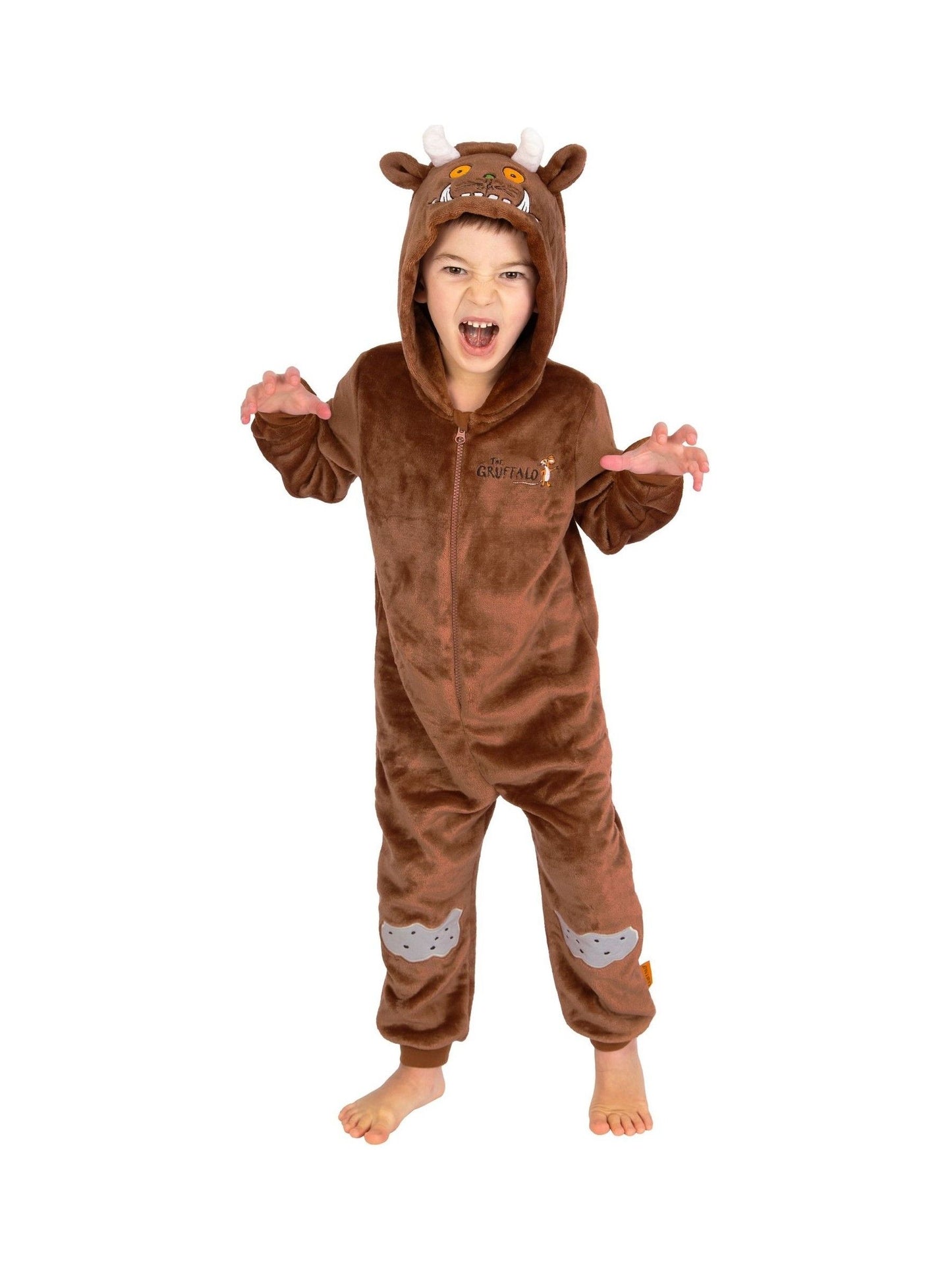 Dsiney Kidz - Character Brown The Gruffalo Fleece All-In-One With 3D Ears and Horns image 3