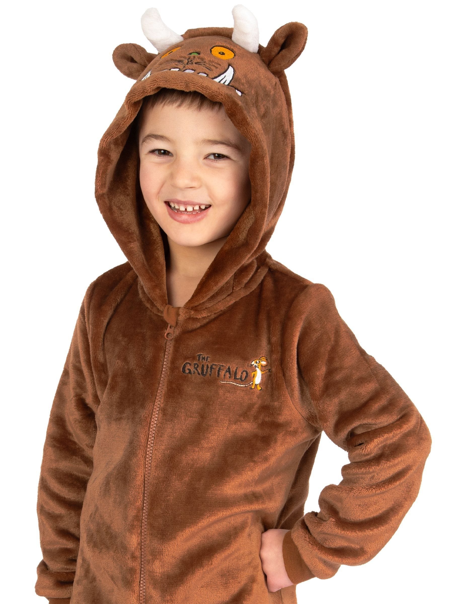 Dsiney Kidz - Character Brown The Gruffalo Fleece All-In-One With 3D Ears and Horns image 6