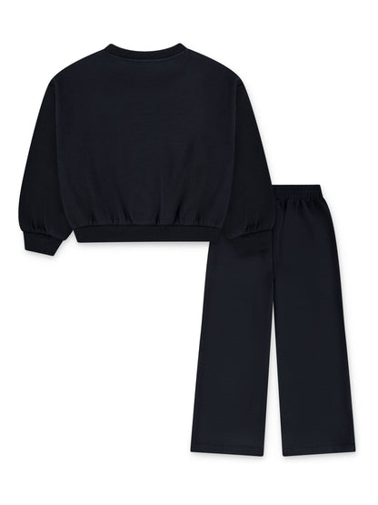 Nike Black Sweatshirt and Wide Leg Joggers Set image 3