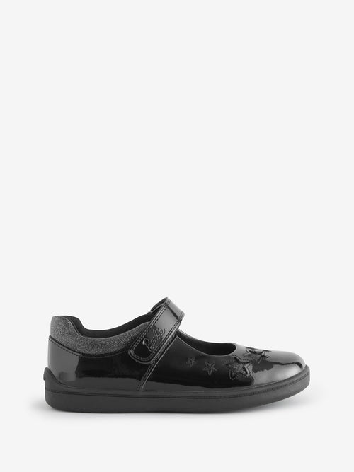 Toezone Black Barbie Patent Rip Tape School Shoes image 1