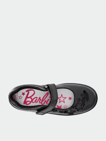 Toezone Black Barbie Patent Rip Tape School Shoes image 3