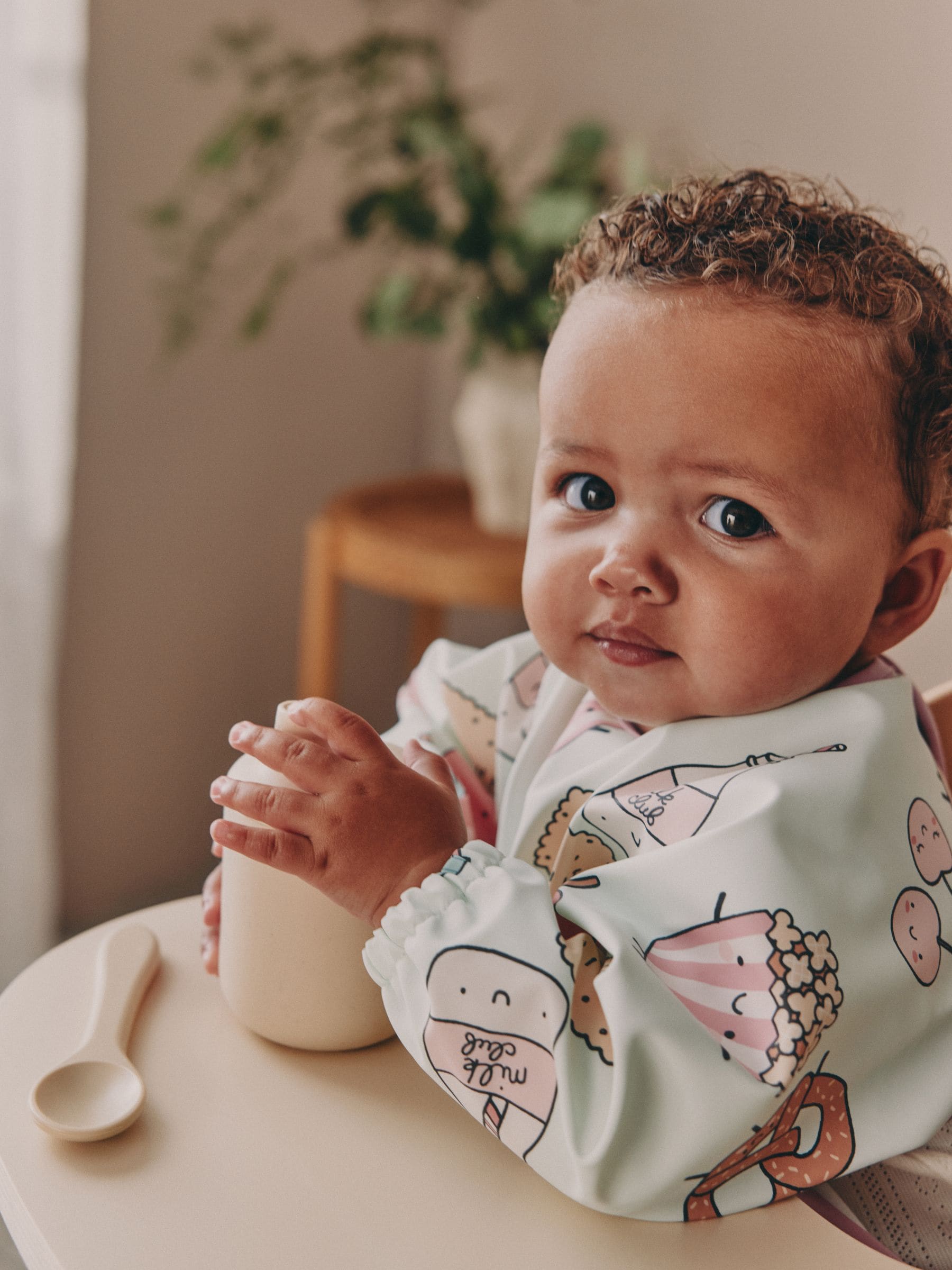Mint Green Breakfast Club Weaning And Feeding Sleeved Bib image 3