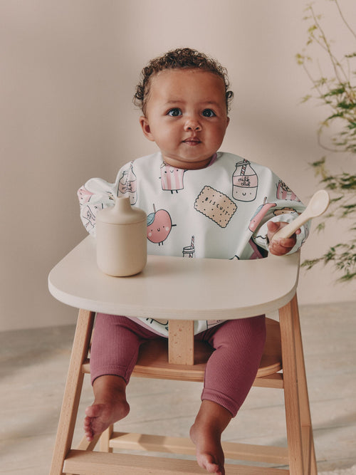 Mint Green Breakfast Club Weaning And Feeding Sleeved Bib image 1