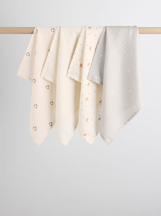 Winter Icons Baby Muslin Cloths 4 Pack image 1
