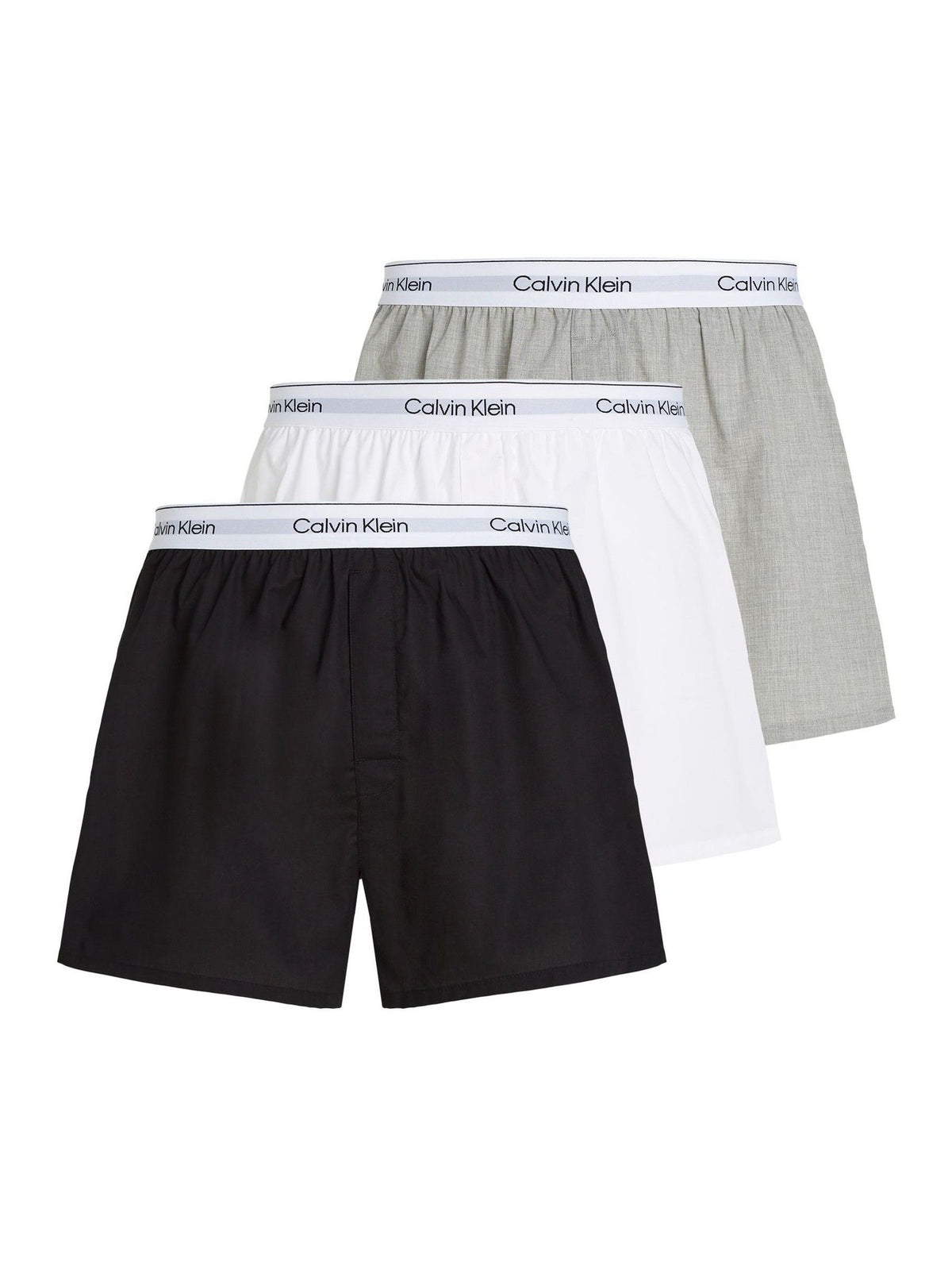 Dsiney Kidz - Calvin Klein Grey/White/Cream Icon Cotton Stretch 3 Pack Woven Boxers image 1