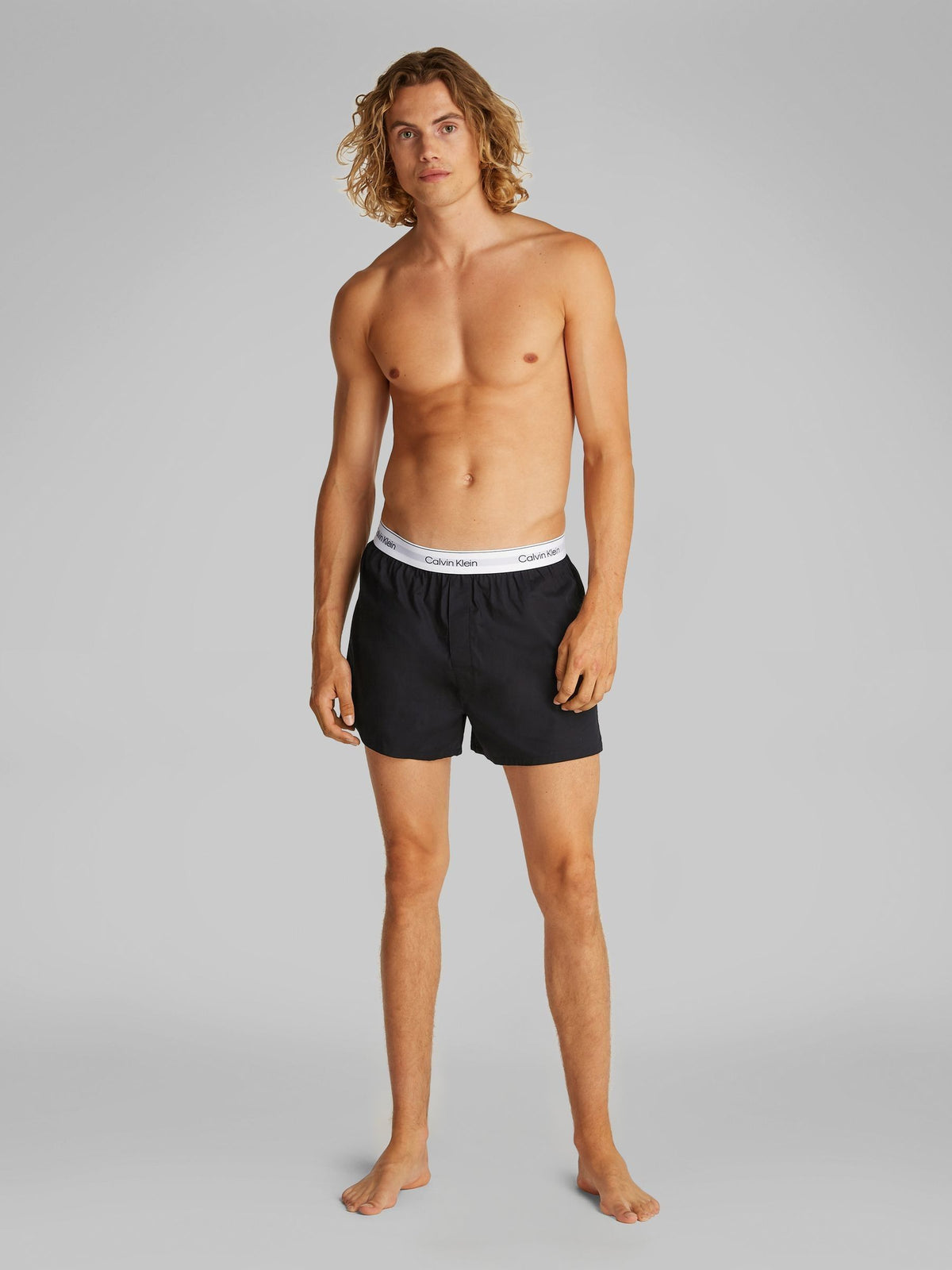 Dsiney Kidz - Calvin Klein Grey/White/Cream Icon Cotton Stretch 3 Pack Woven Boxers image 3