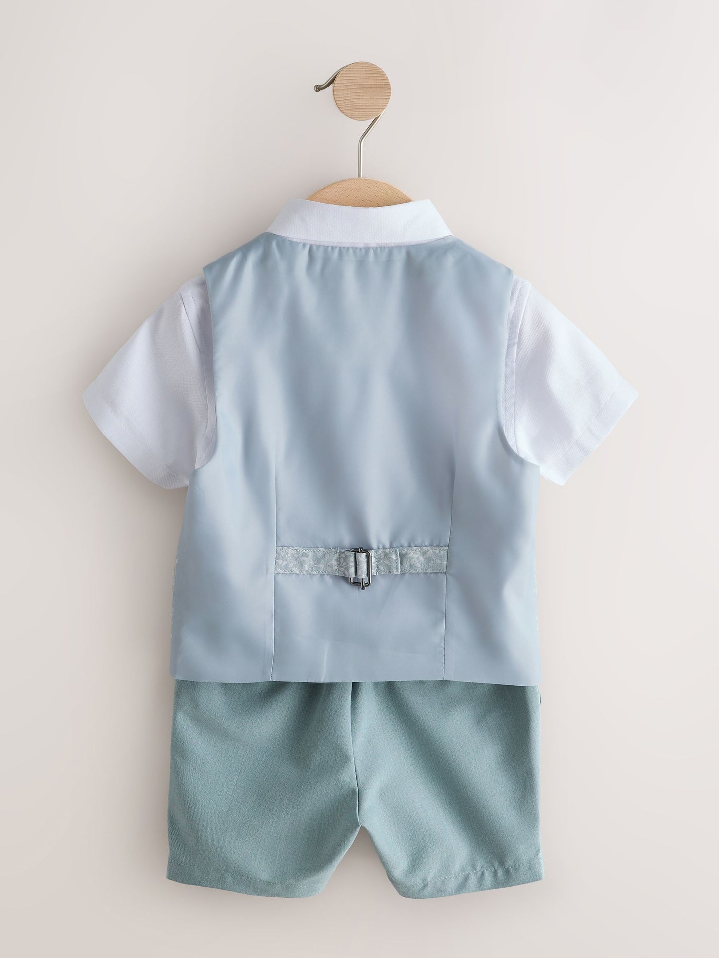 Pale Blue Waistcoat, Shirt, Shorts & Tie Set (3mths-9yrs) image 6
