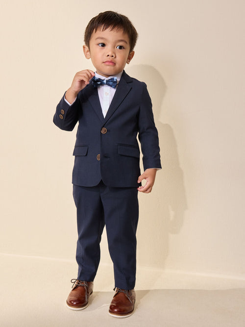 Navy Blazer Shirt Trousers and Bow Tie Set (3mths-9yrs) image 1