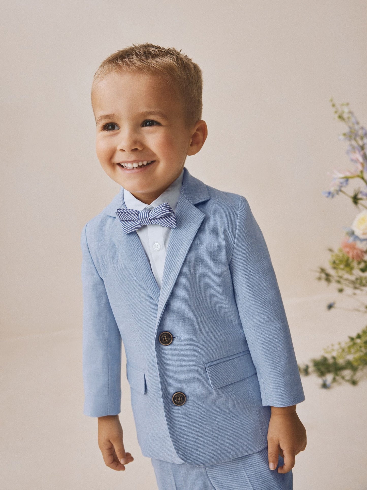 Blue Blazer Shirt Trousers and Bow Tie Set (3mths-9yrs) image 2