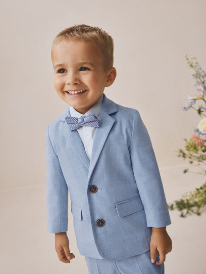 Blue Blazer Shirt Trousers and Bow Tie Set (3mths-9yrs) image 2