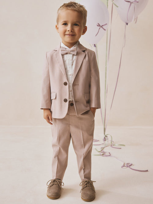 Pink Blazer Shirt Trousers and Bow Tie Set (3mths-9yrs) image 1
