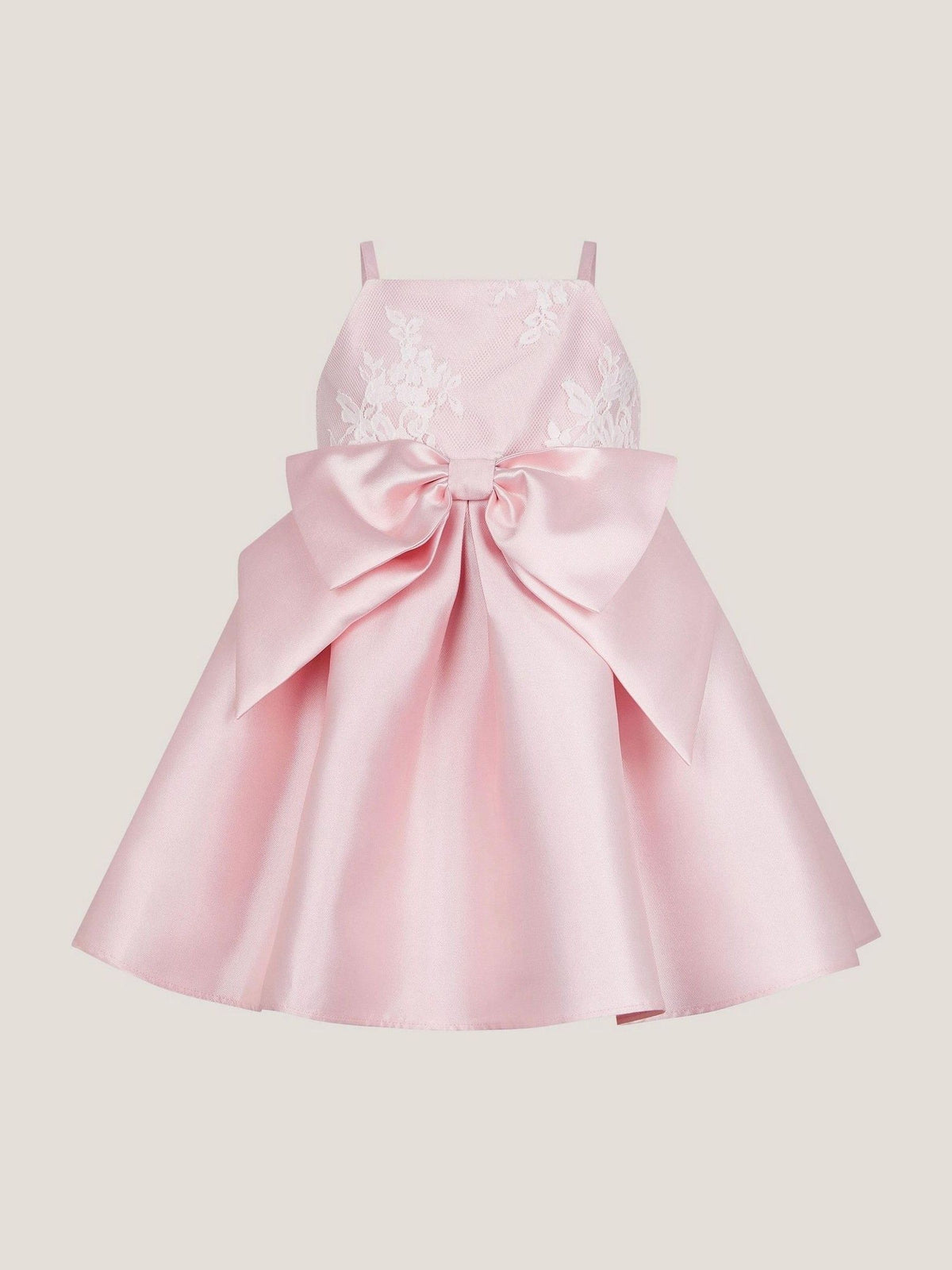 Dsiney Kidz - Monsoon Pink Baby Juniper Satin Lace Bow Bridesmaid Dress image 2