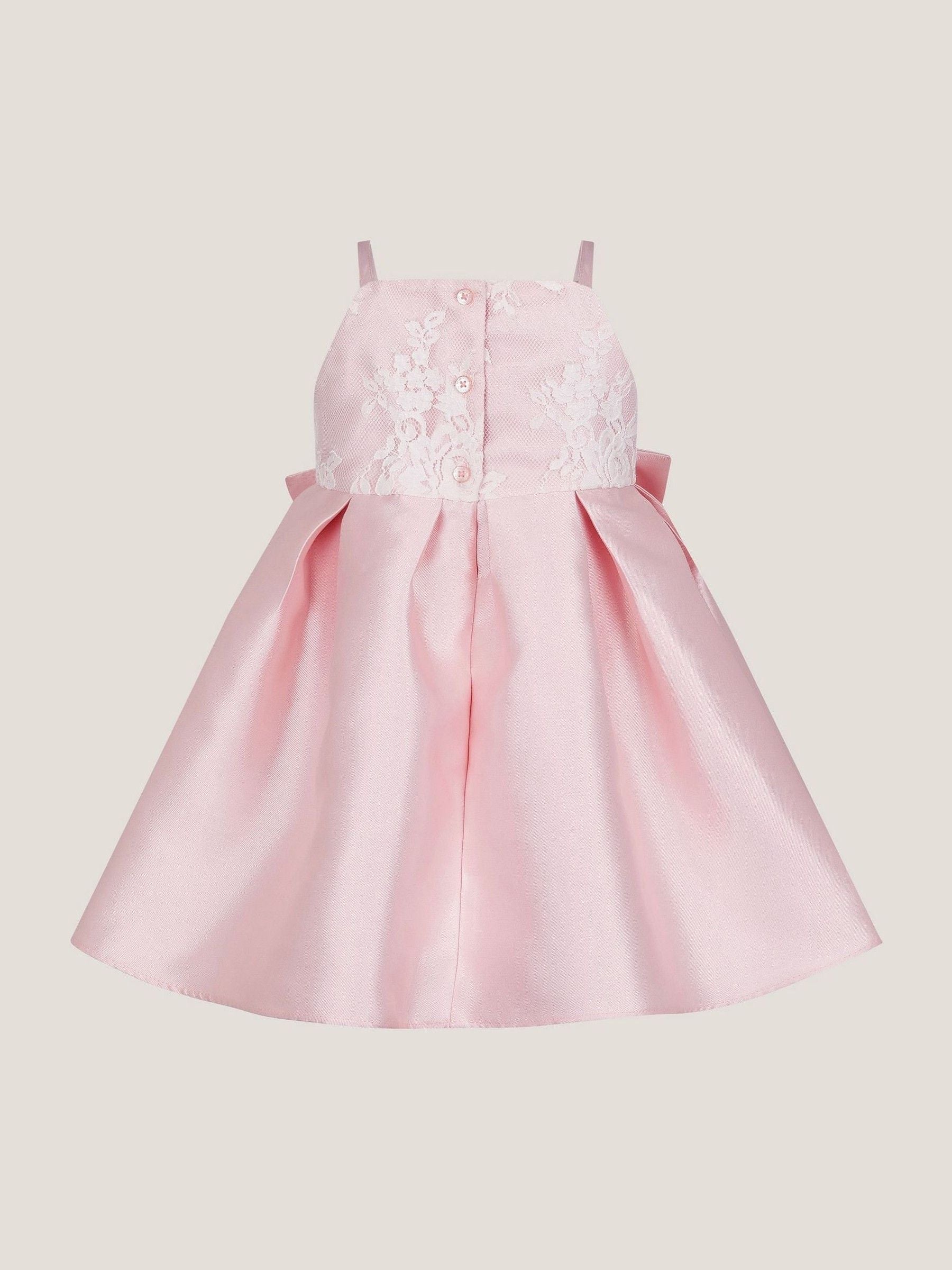 Monsoon Pink Baby Juniper Satin Lace Bow Bridesmaid Dress image 3
