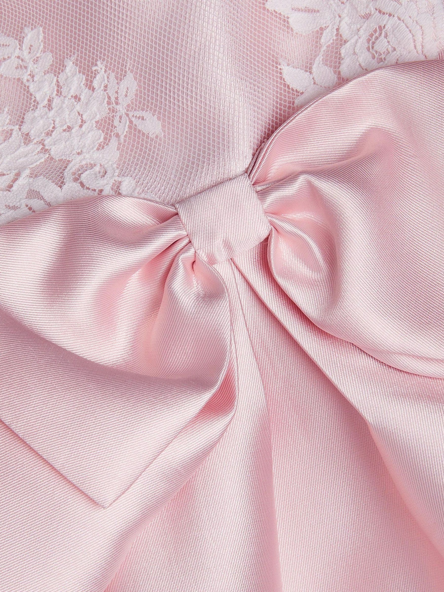 Monsoon Pink Baby Juniper Satin Lace Bow Bridesmaid Dress image 4