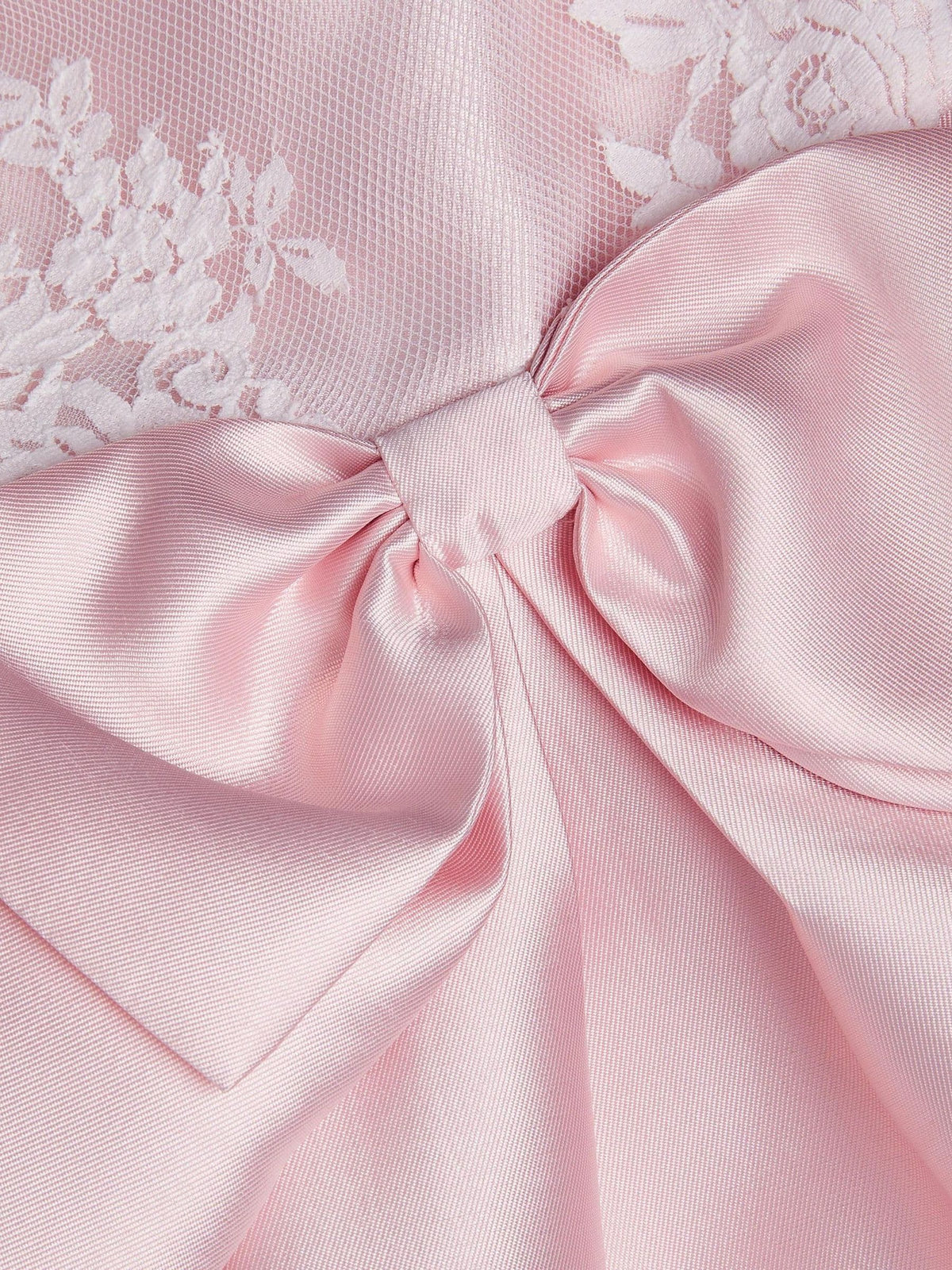 Dsiney Kidz - Monsoon Pink Baby Juniper Satin Lace Bow Bridesmaid Dress image 4