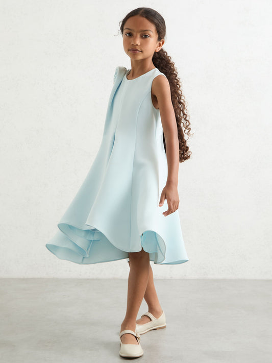 Reiss Blue Florie 4-9 yrs Flower-Detail Fit-And-Flare Dress - image 1