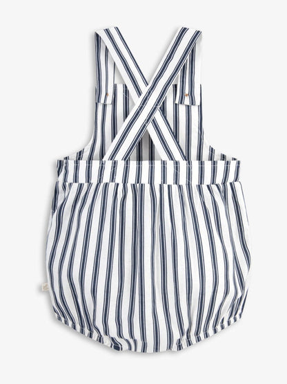The Little Tailor Blue Woven Shorty 100% Cotton Romper image 4