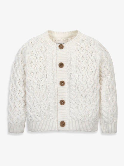 Dsiney Kidz - The Little Tailor Cream Fisherman Cable Knit 100 Cotton Cardigan image 3