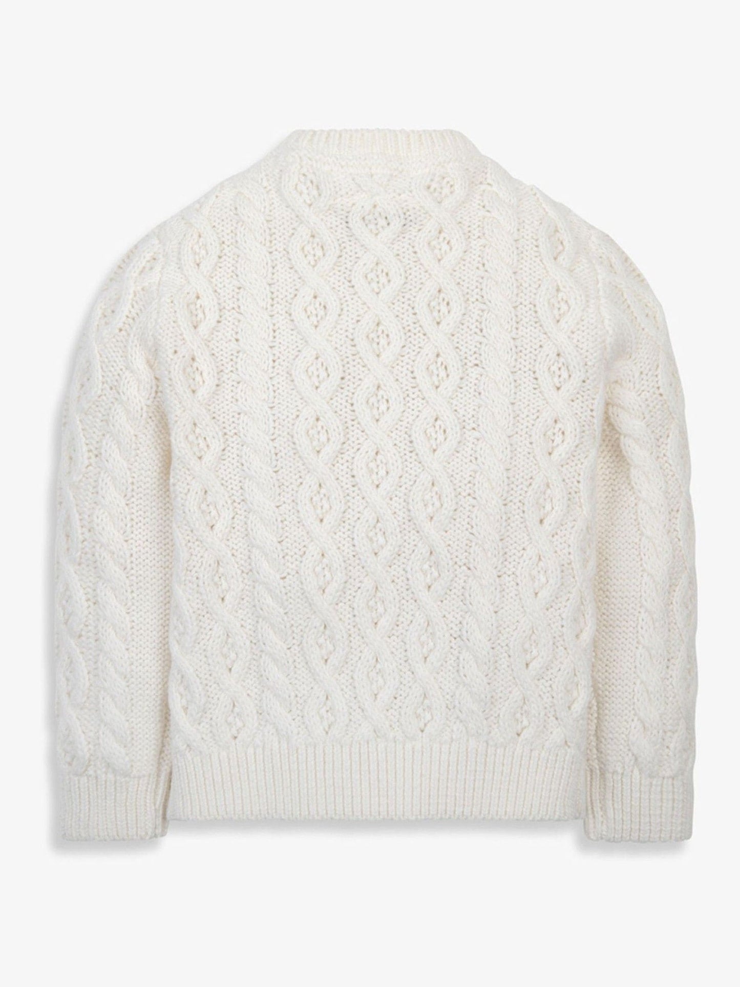 Dsiney Kidz - The Little Tailor Cream Fisherman Cable Knit 100 Cotton Cardigan image 4