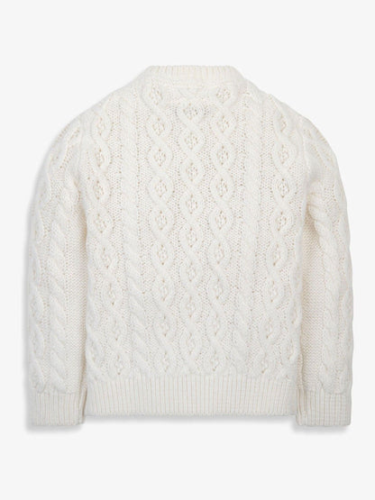 Dsiney Kidz - The Little Tailor Cream Fisherman Cable Knit 100 Cotton Cardigan image 4