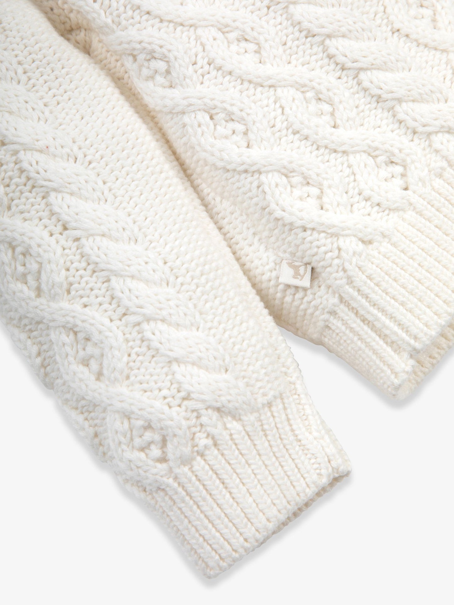 Dsiney Kidz - The Little Tailor Cream Fisherman Cable Knit 100 Cotton Cardigan image 6