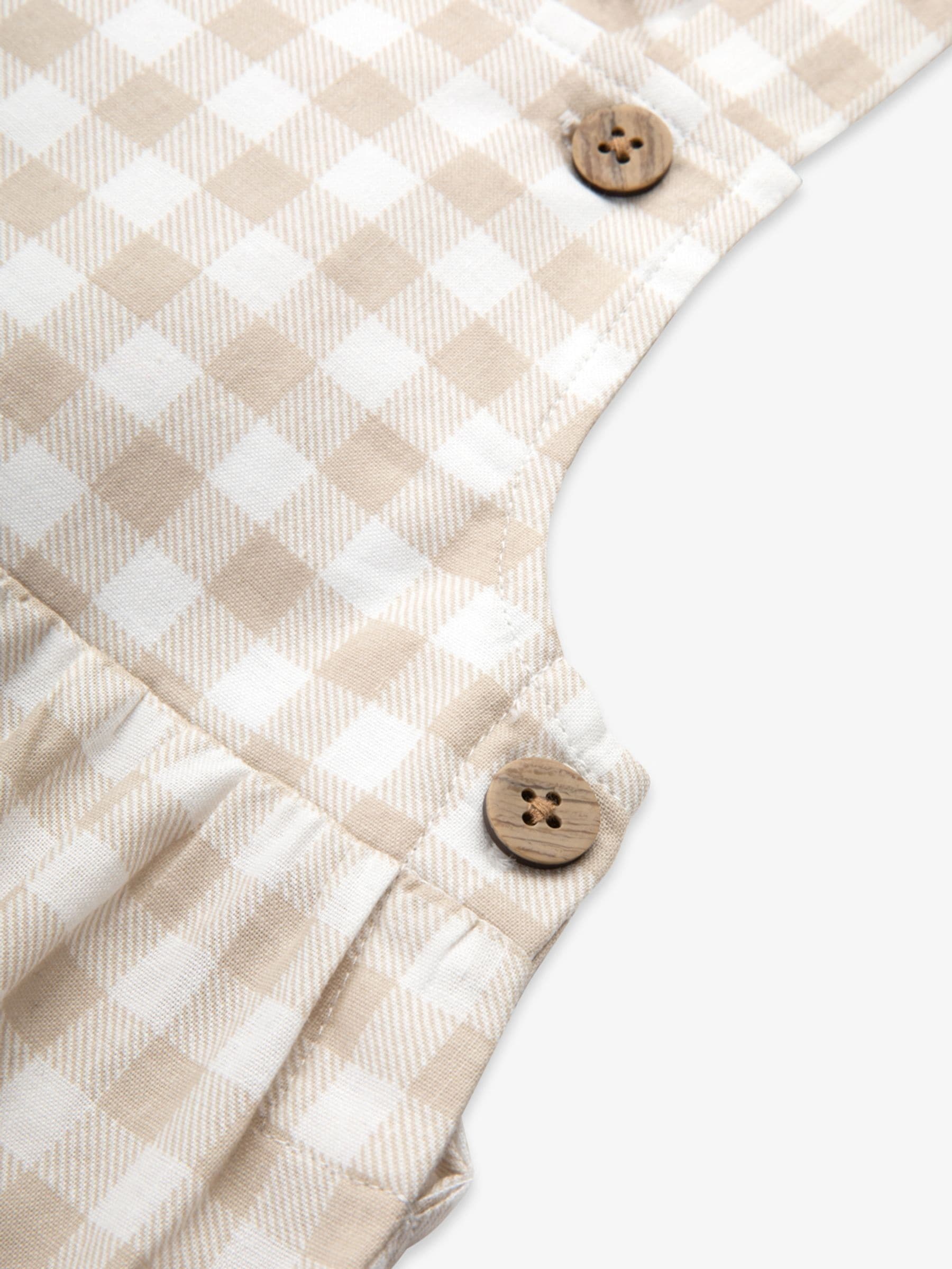 The Little Tailor Fawn Gingham Woven Shorty 100% Cotton Romper image 5