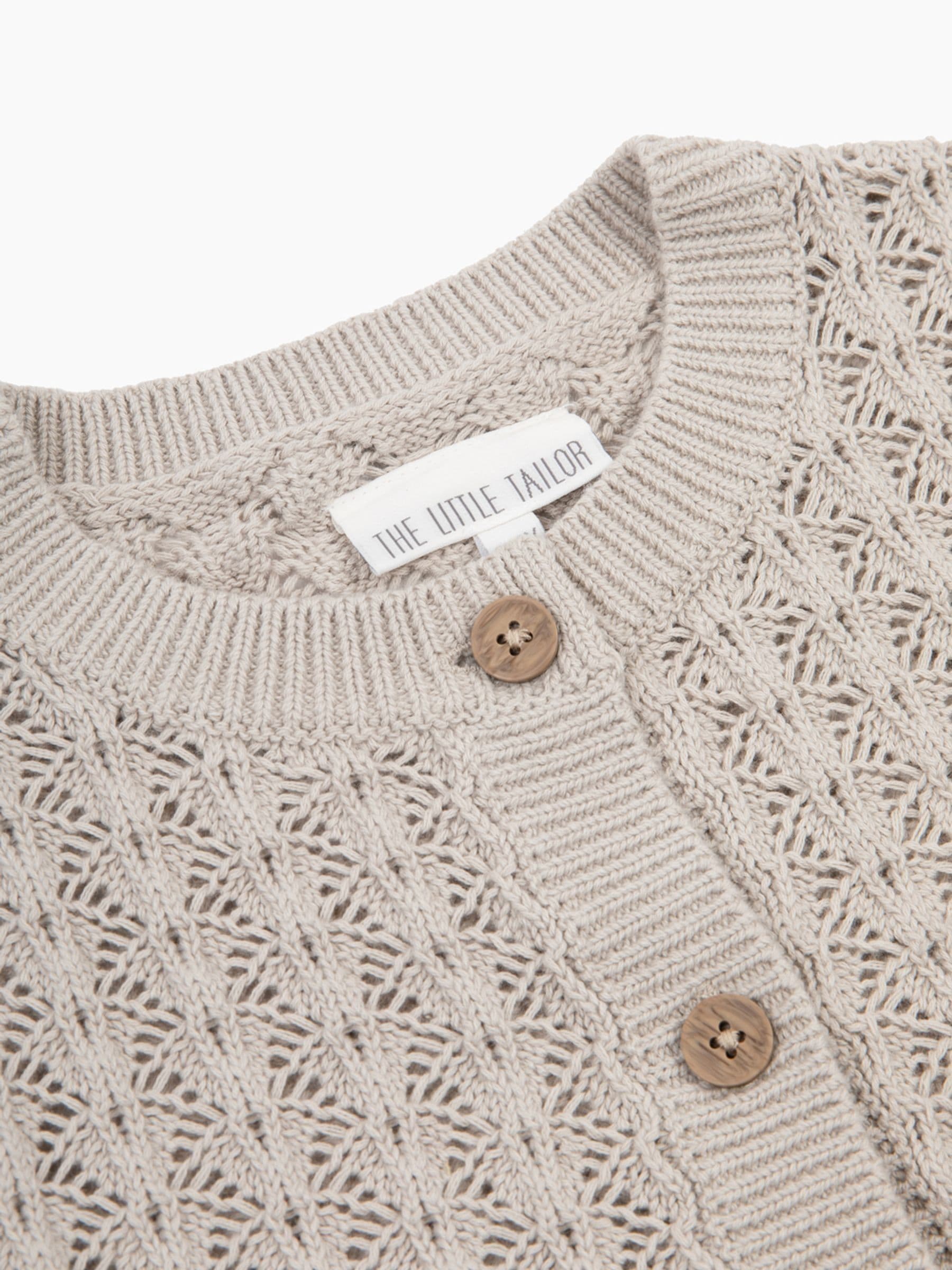 Dsiney Kidz - The Little Tailor Natural Scallop Design Pointelle Cardigan image 3