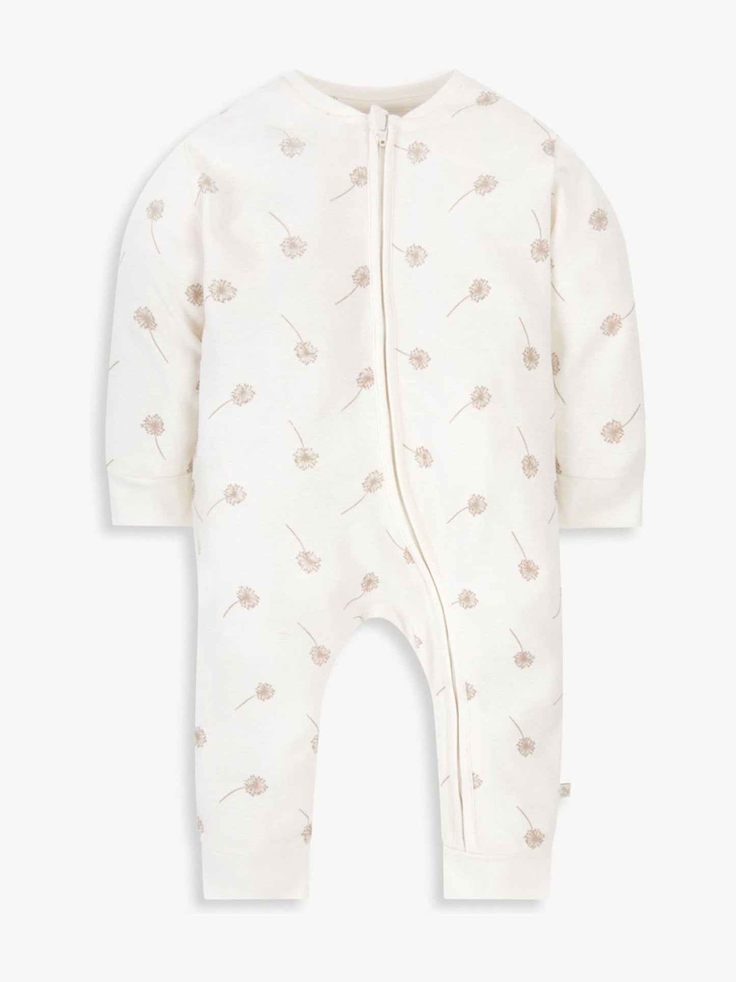 The Little Tailor Cream Front Zip Soft Sleepsuit image 4
