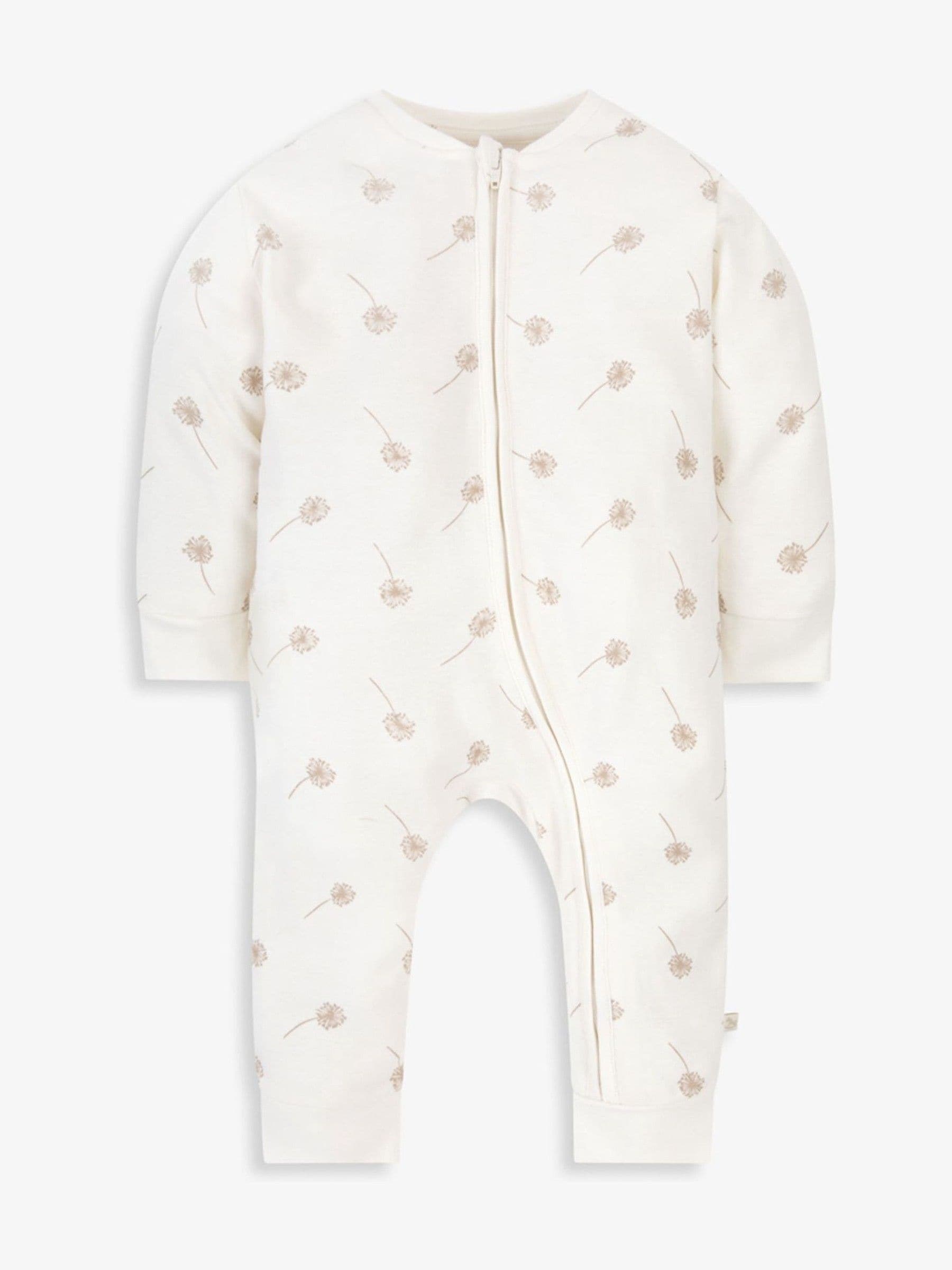 The Little Tailor Cream Front Zip Soft Sleepsuit image 4