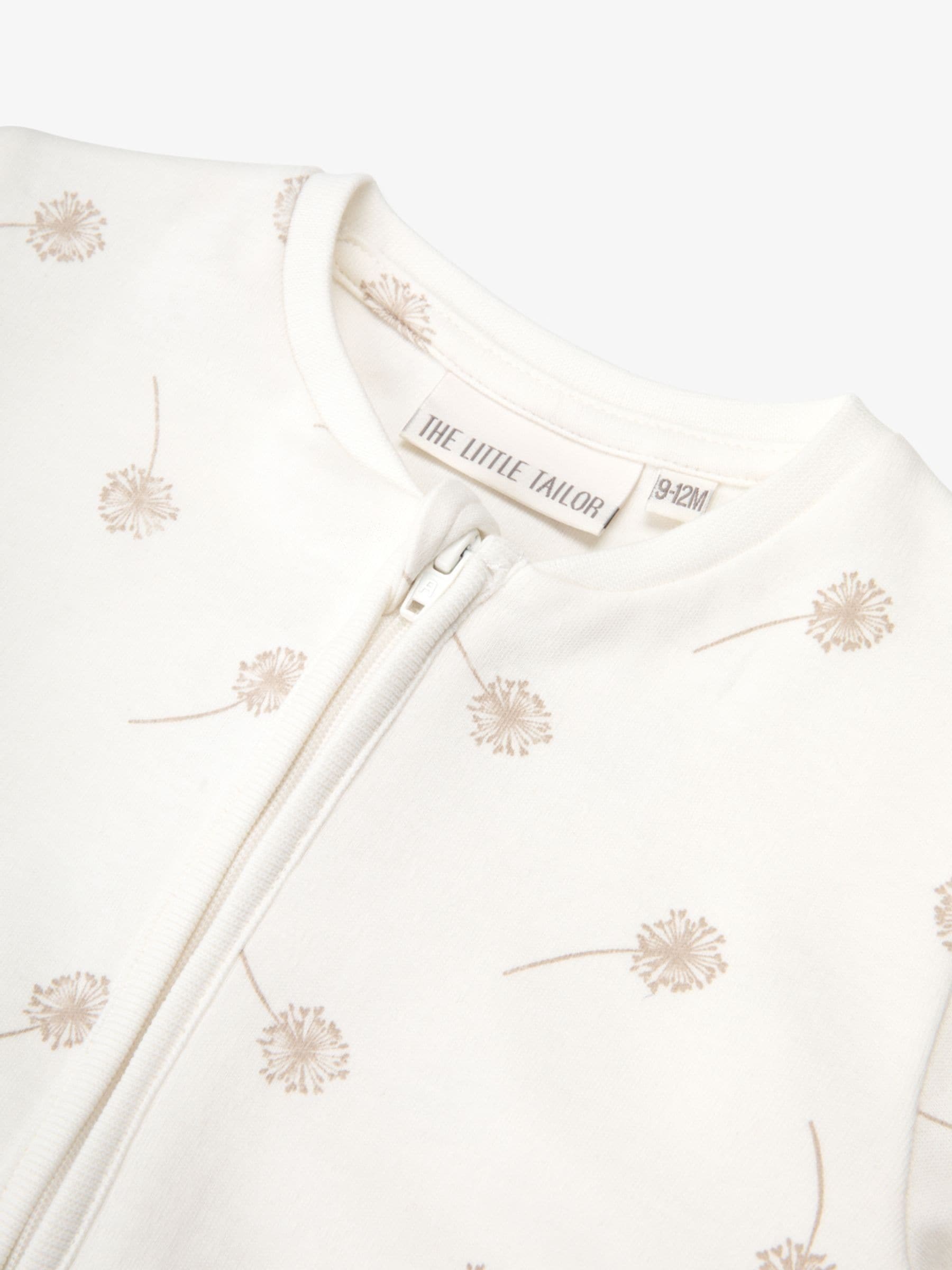 The Little Tailor Cream Front Zip Soft Sleepsuit image 6