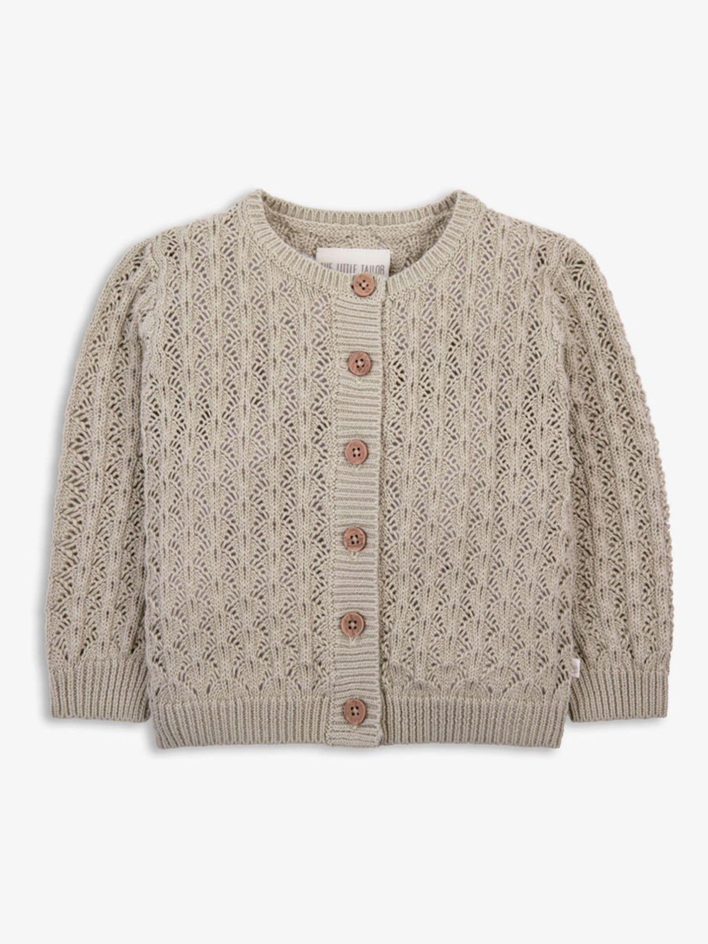 Dsiney Kidz - The Little Tailor Natural 100% Cotton Scallop Design Pointelle Cardigan image 3