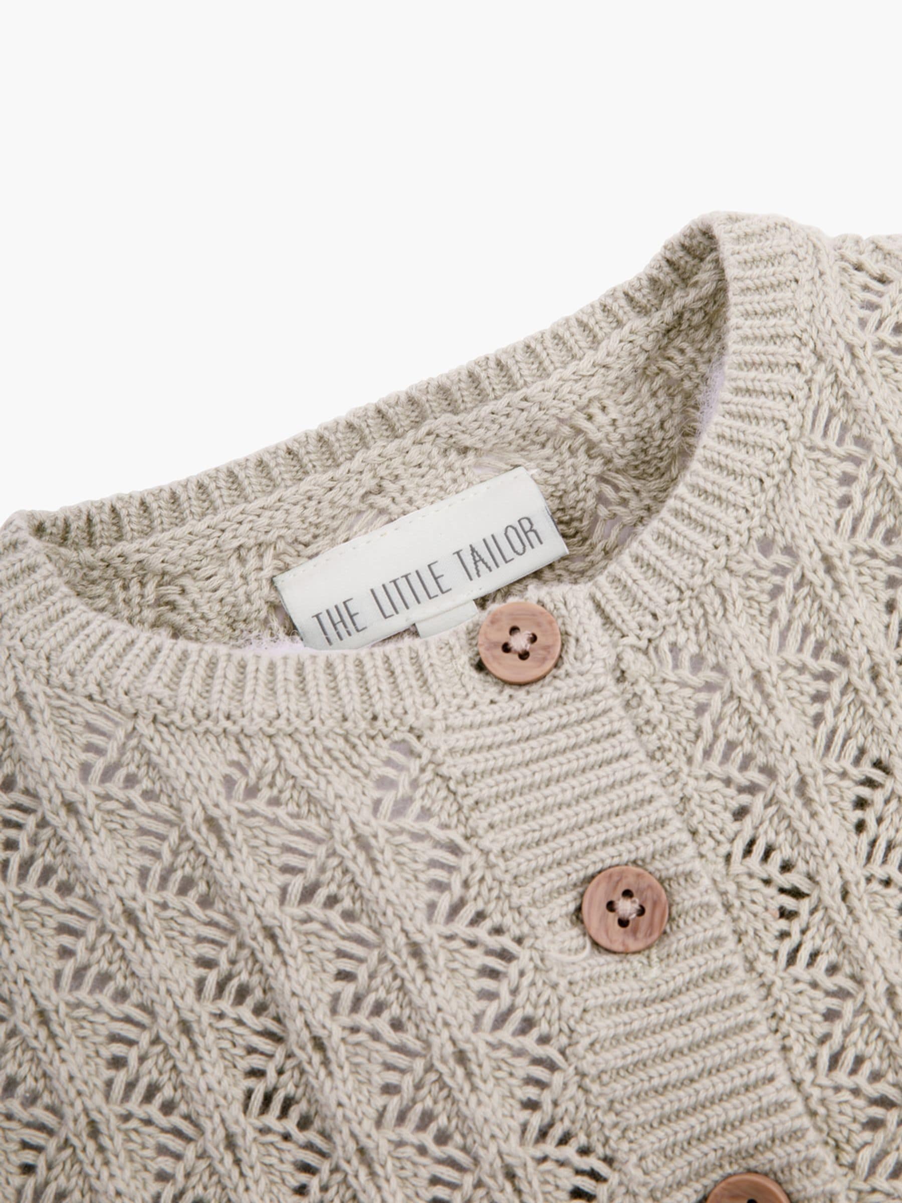 Dsiney Kidz - The Little Tailor Natural 100% Cotton Scallop Design Pointelle Cardigan image 5