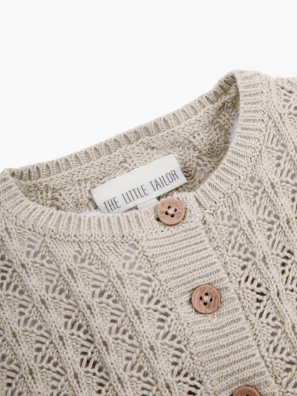 Dsiney Kidz - The Little Tailor Natural 100% Cotton Scallop Design Pointelle Cardigan image 5
