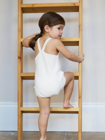 The Little Tailor White Baby Stylish Knitted 100% Cotton Romper image 3