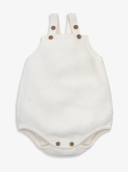 The Little Tailor White Baby Stylish Knitted 100% Cotton Romper image 4
