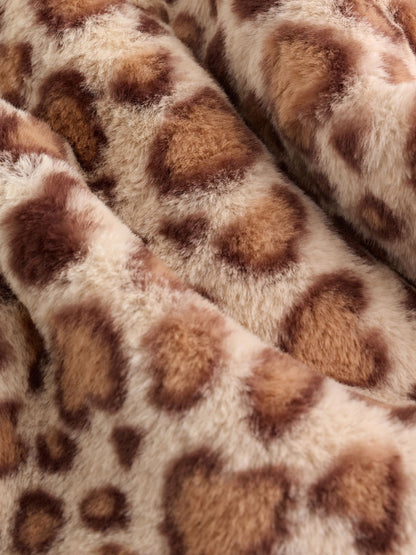 Leopard Print Faux Fur Hooded Baby Jacket (0mths-2yrs)