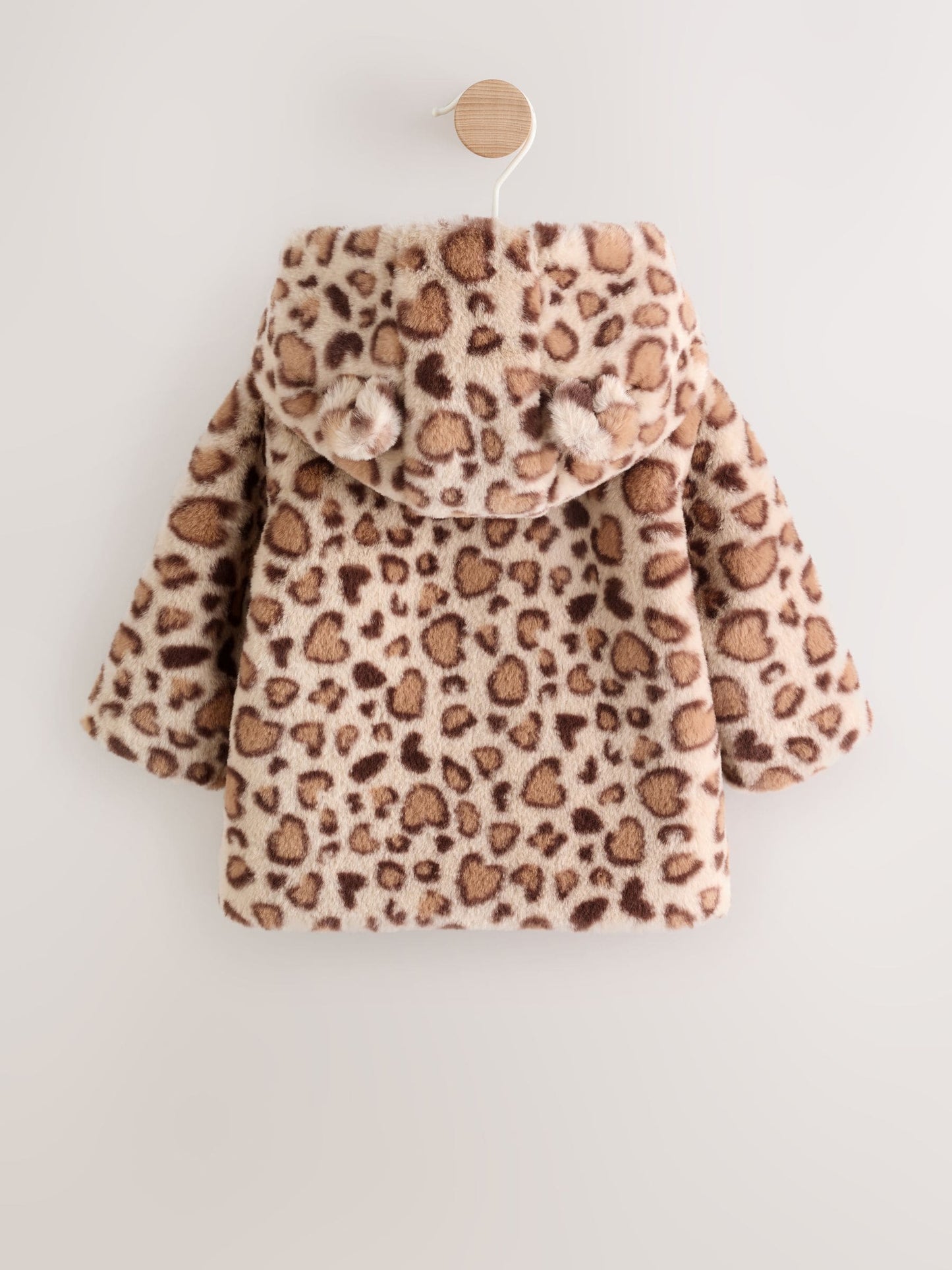 Leopard Print Faux Fur Hooded Baby Jacket (0mths-2yrs)