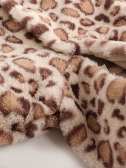 Leopard Print Faux Fur Hooded Baby Jacket (0mths-2yrs)