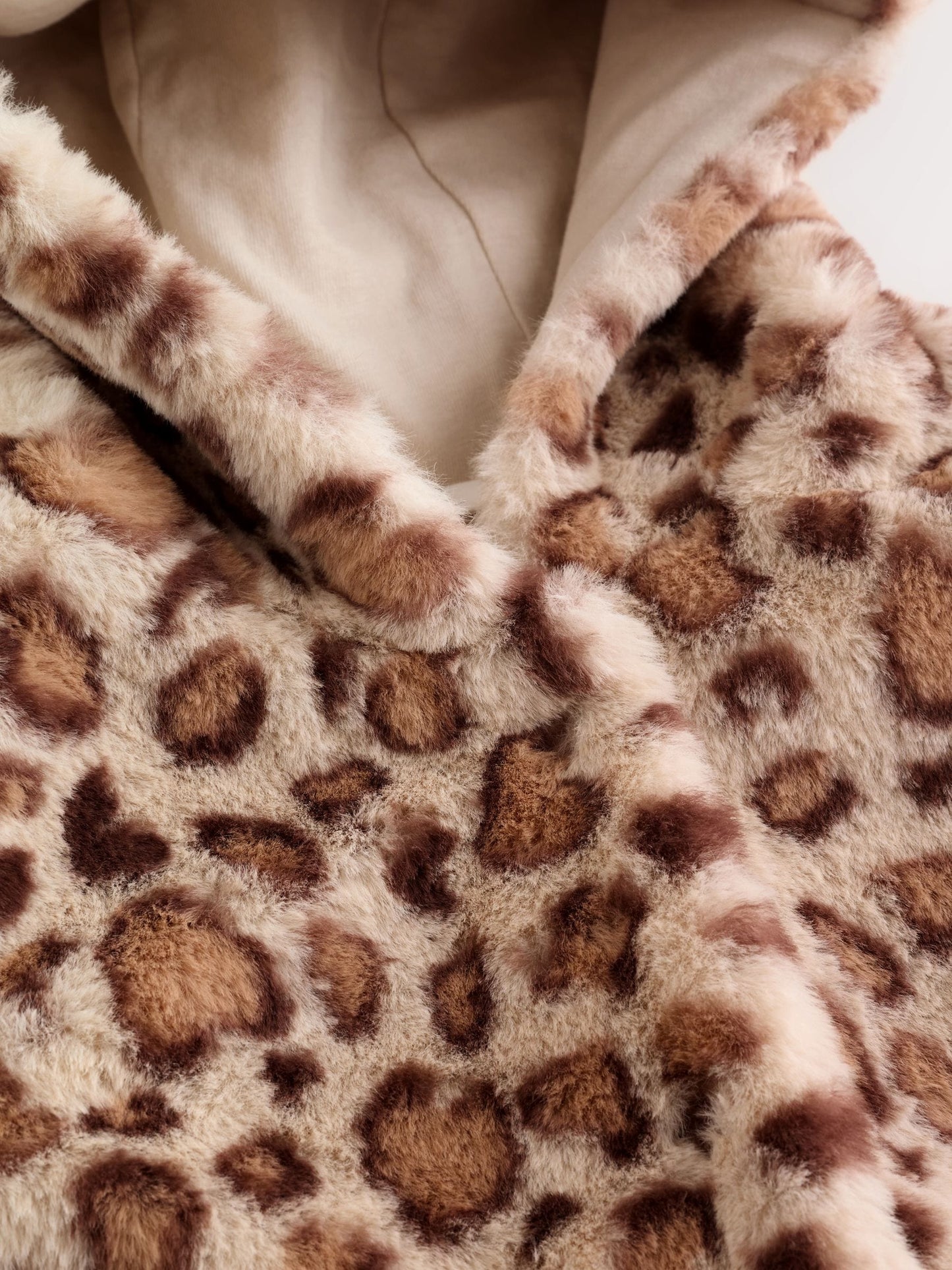 Leopard Print Faux Fur Hooded Baby Jacket (0mths-2yrs)
