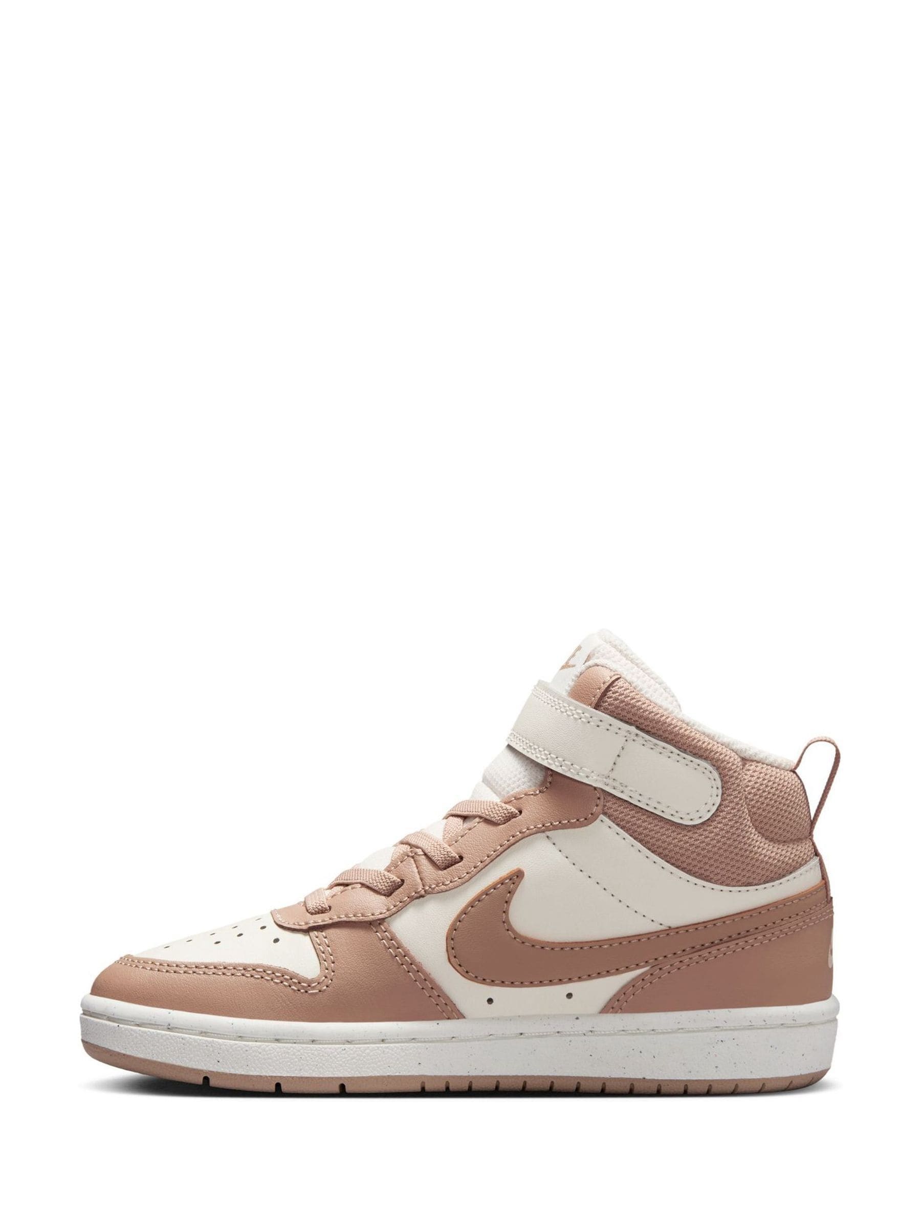 Nike Brown/Cream Junior Court Borough Mid Trainers image 2