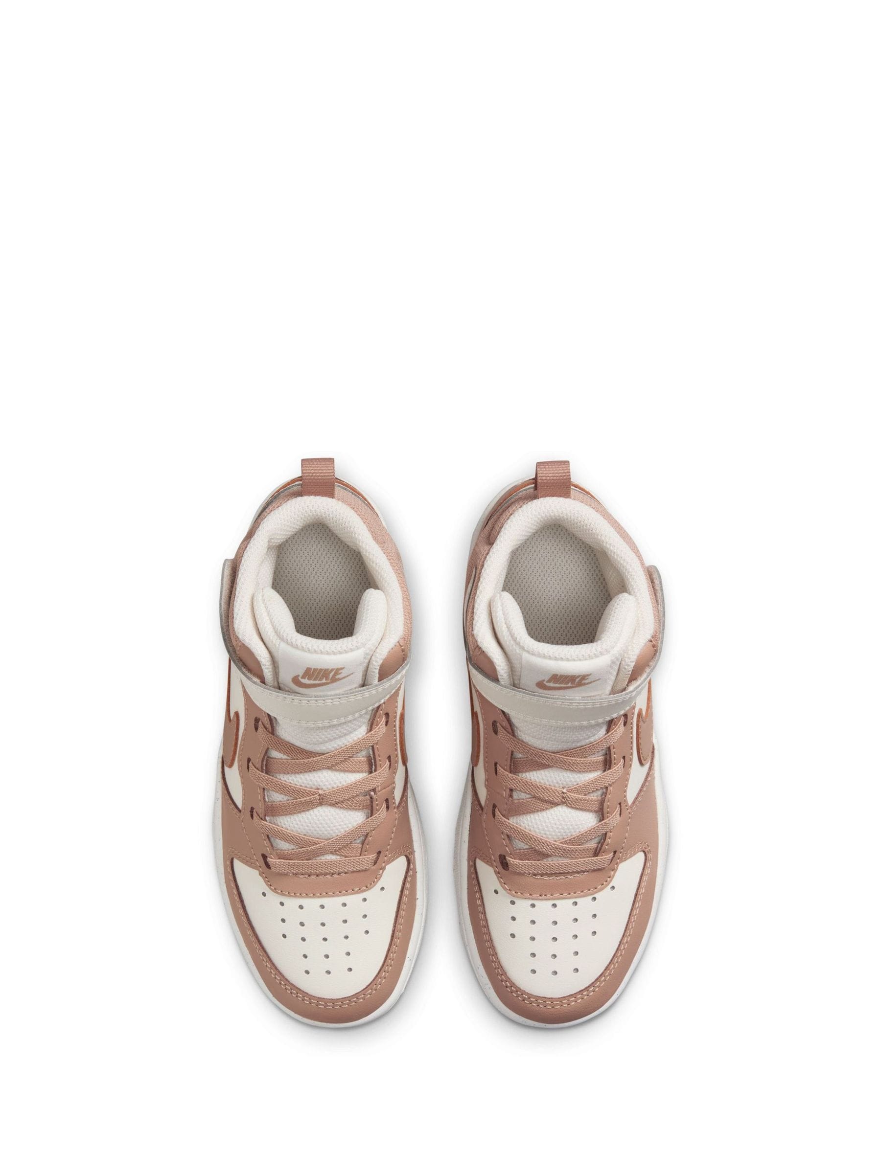 Nike Brown/Cream Junior Court Borough Mid Trainers image 6