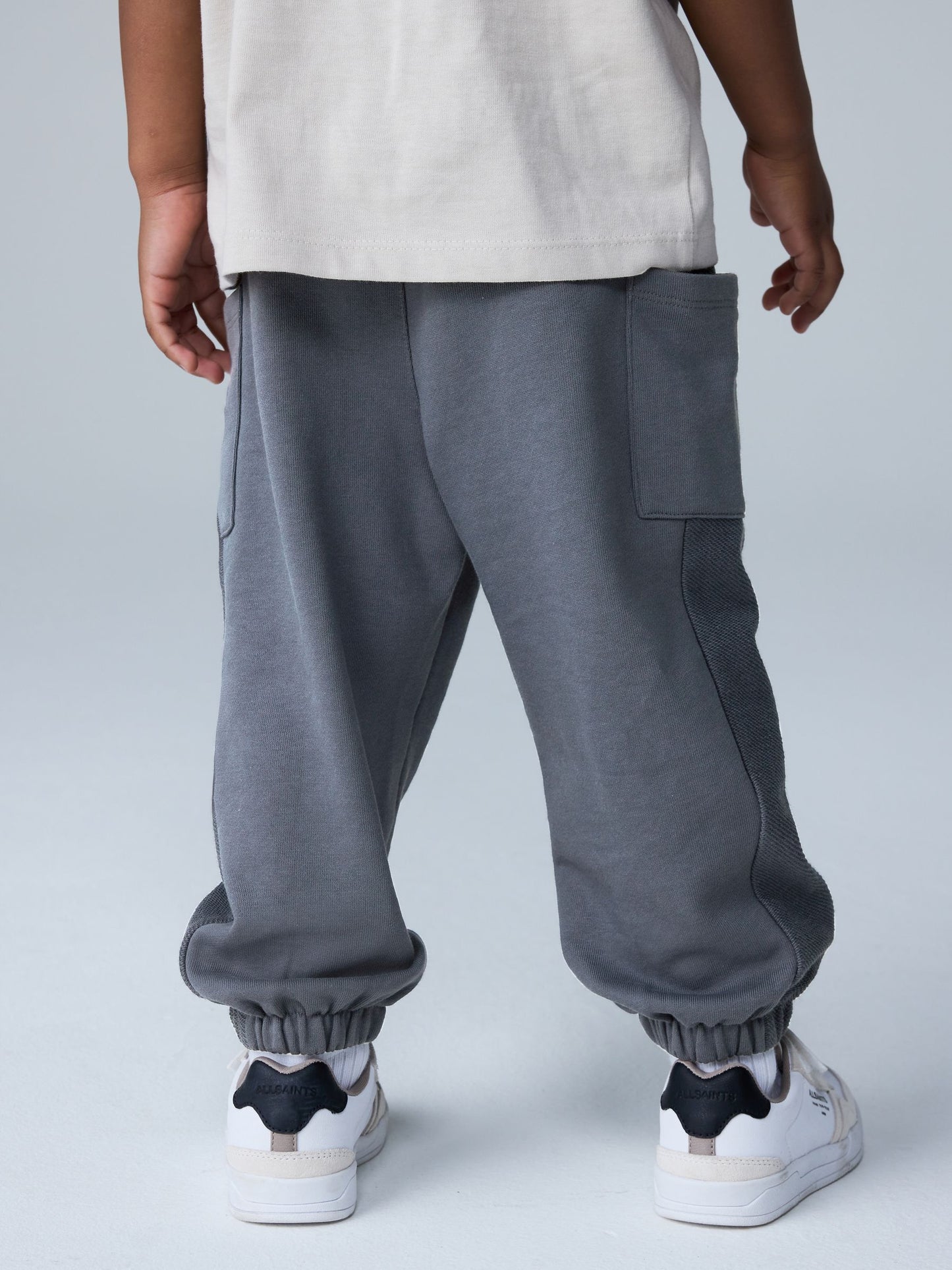 smALLSAINTS Charcoal Grey Barrel Leg Younger Boys Sweatpants image 3