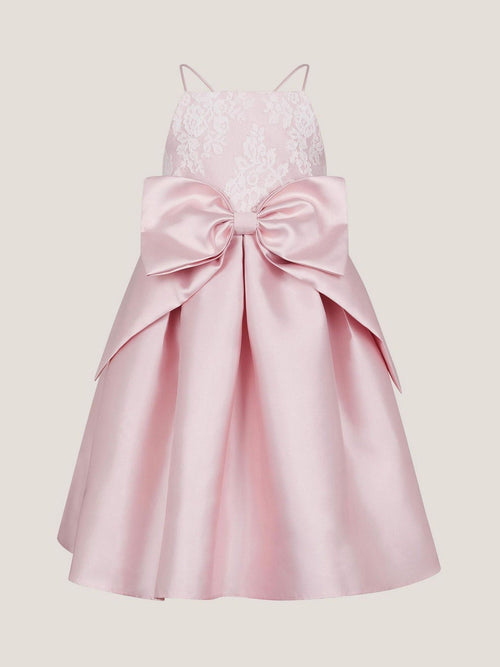 Dsiney Kidz - Monsoon Pink Juniper Satin Lace Bow Bridesmaid Dress image 1