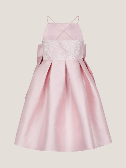 Monsoon Pink Juniper Satin Lace Bow Bridesmaid Dress image 2