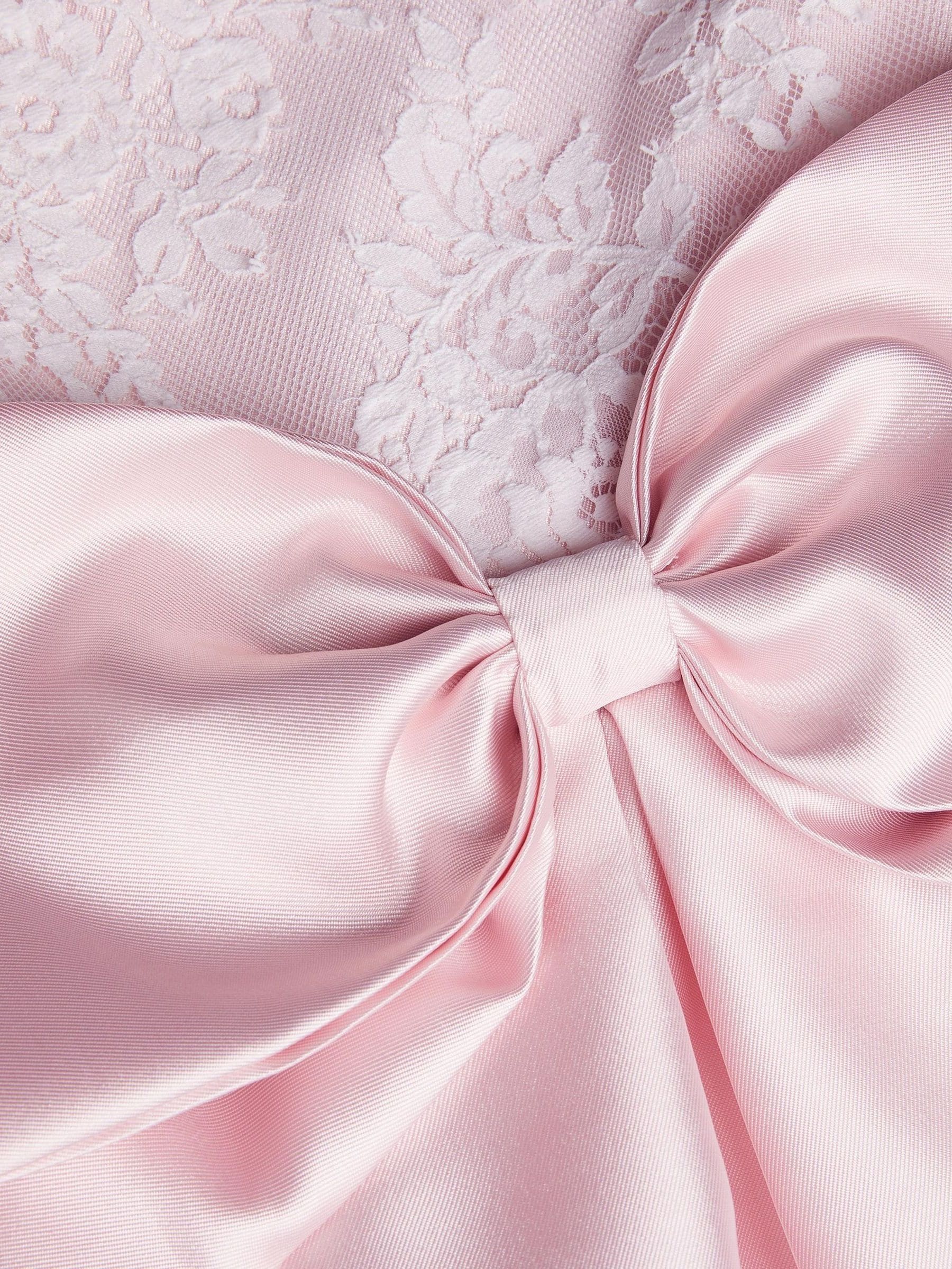 Monsoon Pink Juniper Satin Lace Bow Bridesmaid Dress image 3