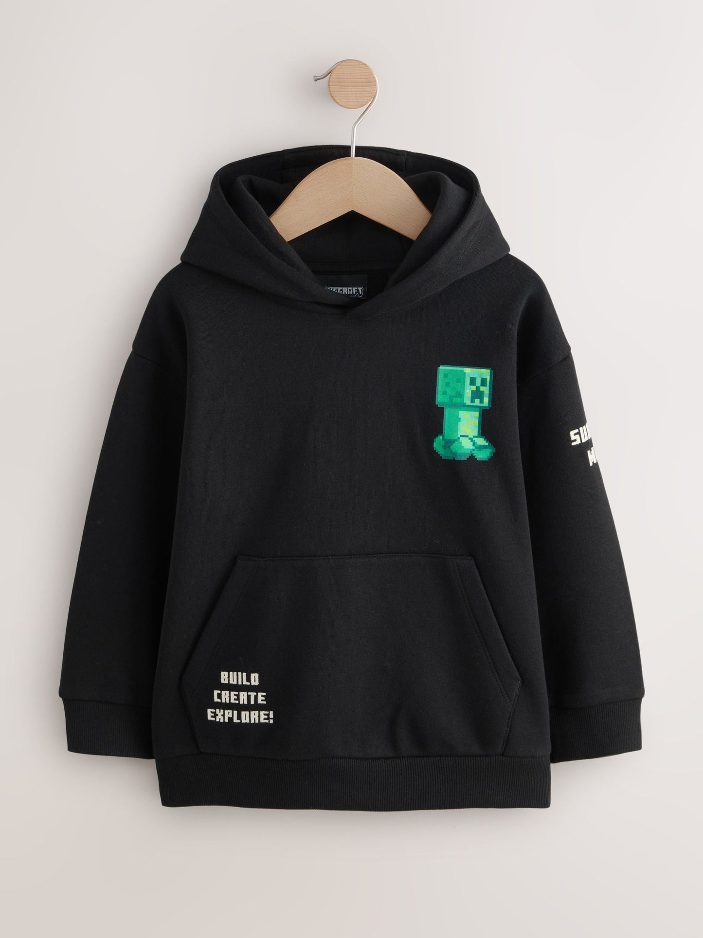 Black Minecraft Hoodie (3-16yrs)
