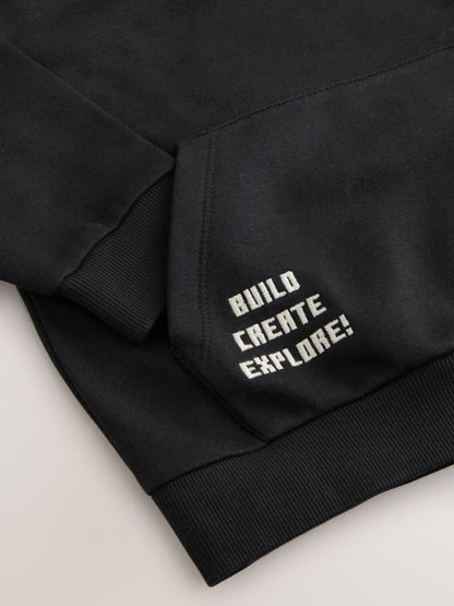 Black Minecraft Hoodie (3-16yrs)