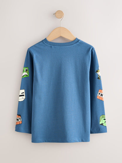 Dsiney Kidz - Blue Minecraft Long Sleeve T-Shirt (3-16yrs) image 2