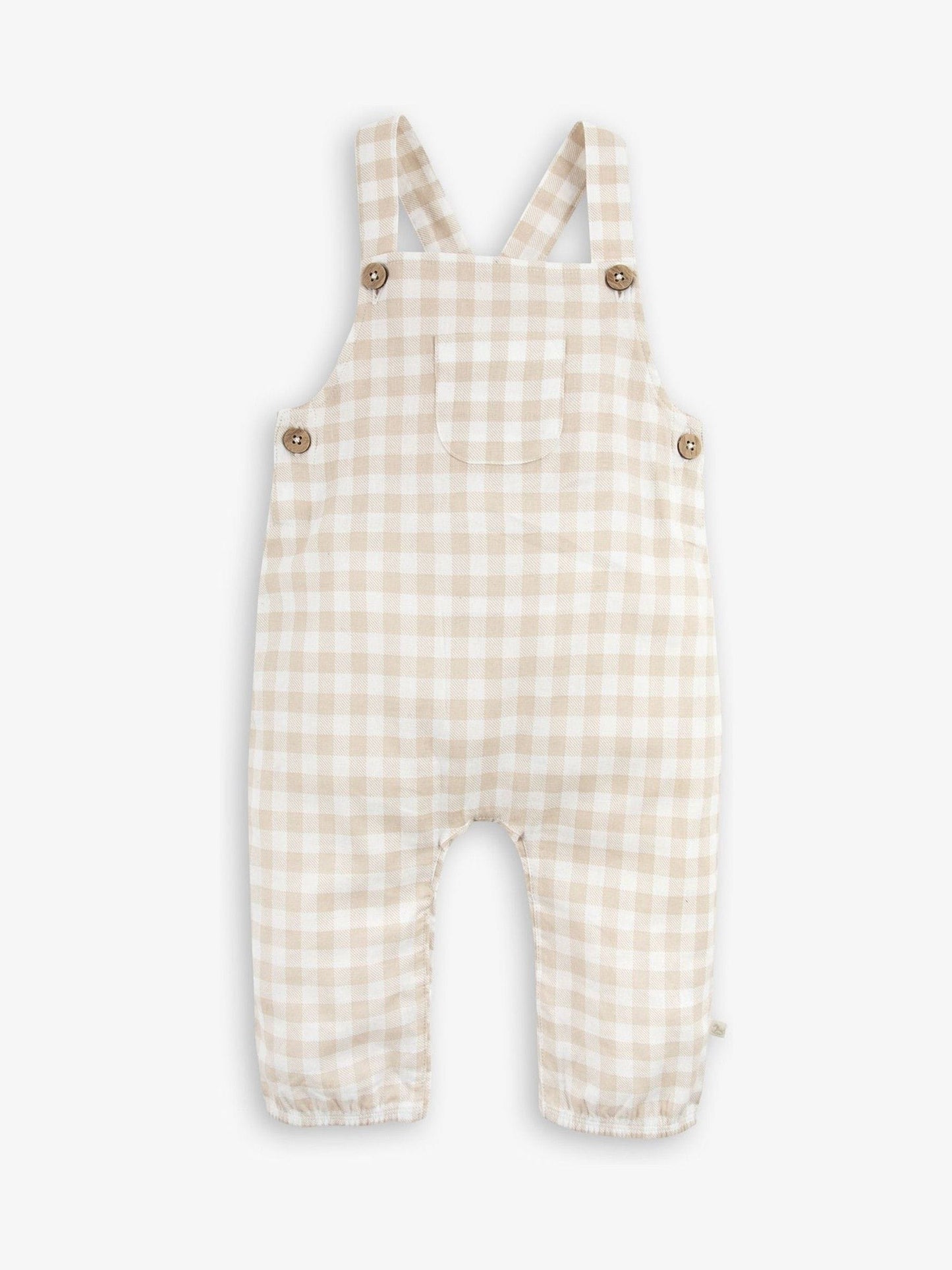 The Little Tailor Natural Woven Dungarees And T-Shirt Set image 5