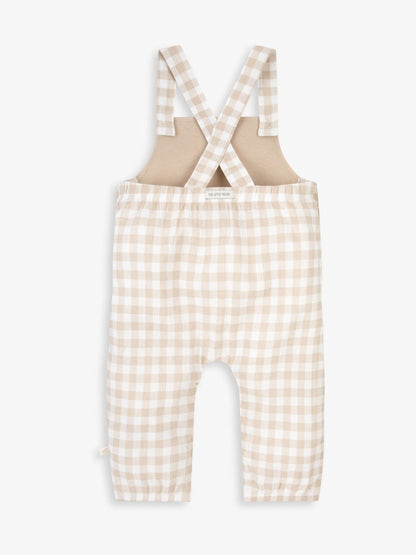 The Little Tailor Natural Woven Dungarees And T-Shirt Set image 6